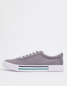 Серо-сине-зеленые кеды на шнуровке ASOS DESIGN-Серый