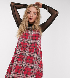 Платье мини на бретелях в клетку Reclaimed Vintage inspired-Мульти