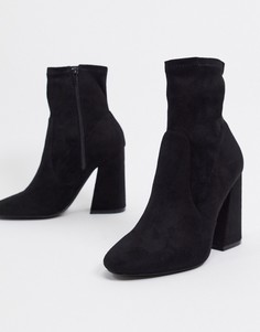 Черные ботильоны на каблуке ASOS DESIGN-Черный