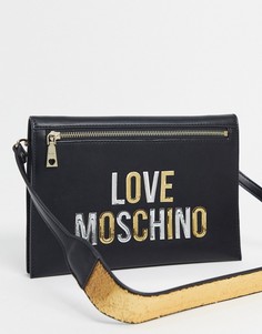 Черная маленькая сумка через плечо Love Moschino-Черный