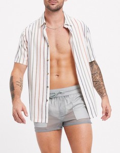 Серые шорты для плавания с сетчатой накладкой ASOS DESIGN-Серый