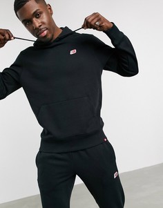 Худи черного цвета с маленьким логотипом New Balance-Черный