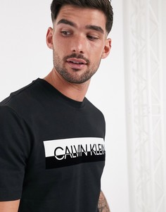 Черная футболка с логотипом Calvin Klein-Черный