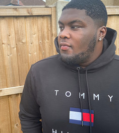 Худи черного цвета с логотипом Tommy Hilfiger Big and Tall-Черный