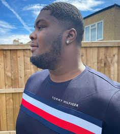 Темно-синяя футболка с логотипом Tommy Hilfiger Big and Tall-Темно-синий