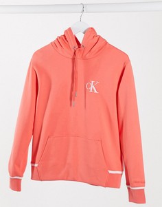 Худи розового цвета с вышивкой Calvin Klein Jeans-Розовый