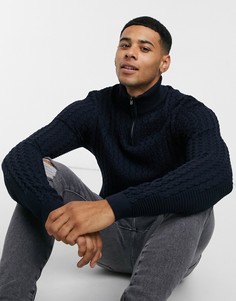 Обтягивающий темно-синий джемпер с короткой молнией ASOS DESIGN