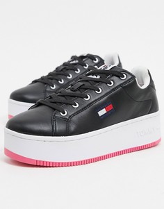 Черные кеды на плоской платформе Tommy Jeans-Черный