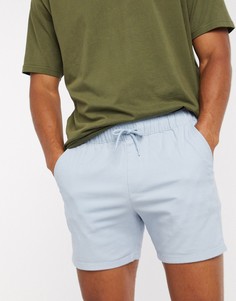 Шорты чиносы скинни пастельного синего цвета ASOS DESIGN-Синий