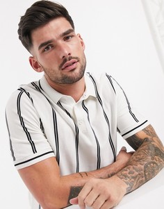 Поло белого цвета с полосками Topman-Белый