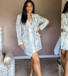 Асимметричное платье-пиджак со змеиным принтом Unique21 Hero-Темно-синий