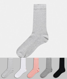 5 пар носков до щиколотки с принтом ASOS DESIGN-Мульти