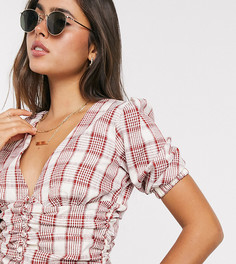 Блузка на пуговицах с пышными рукавами Fashion Union-Красный