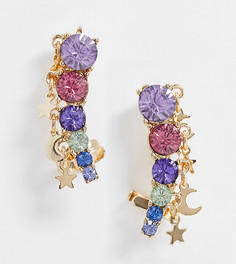 Серьги-гвоздики с камнями Reclaimed Vintage inspired-Золотой