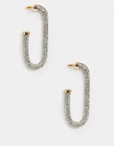 Серьги-кольца с кристаллами ASOS DESIGN-Мульти