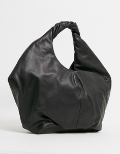 Черная кожаная сумка на плечо Object-Черный