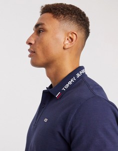 Футболка-поло с логотипом на воротнике Tommy Jeans-Темно-синий