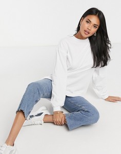 Белый oversized-лонгслив с манжетами ASOS DESIGN