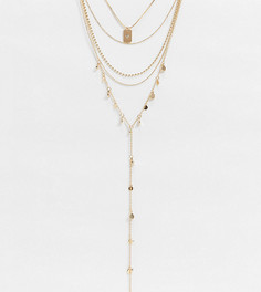 Золотистое ожерелье в несколько рядов ASOS DESIGN Curve-Золотой