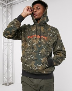Худи с камуфляжным принтом и логотипом Carhartt WIP-Зеленый