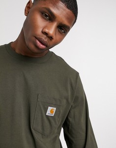 Лонгслив цвета хаки с карманом Carhartt WIP-Зеленый