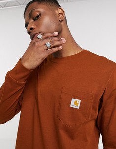 Оранжевый лонгслив с карманом Carhartt WIP