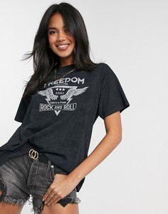 Футболка в стиле oversized с принтом ASOS DESIGN-Черный