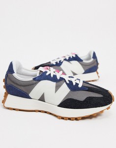Темно-синие/серые кроссовки New Balance 327-Темно-синий