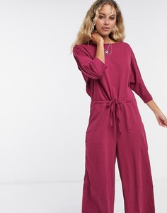 Повседневный трикотажный комбинезон с поясом ASOS DESIGN-Красный