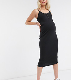 Черное платье с пуговицами Missguided Maternity-Черный