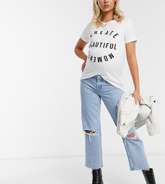 Белая футболка с надписью "create beautiful moments" Mamalicious Maternity-Белый Mama.Licious