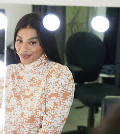 Топ с цветочным принтом в винтажном стиле Fashion Union Plus-Коричневый