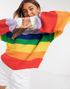 Джемпер в радужную полоску Monki-Мульти