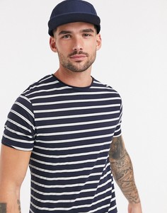 Темно-синяя футболка в полоску Brave Soul-Темно-синий