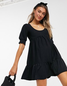 Черное свободное платье мини Miss Selfridge-Черный