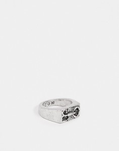 Серебристое кольцо с отделкой в виде скорпиона Icon Brand-Серебряный