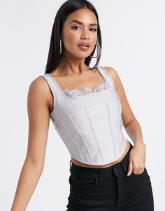 Серебристый кроп-топ Missguided-Серебряный