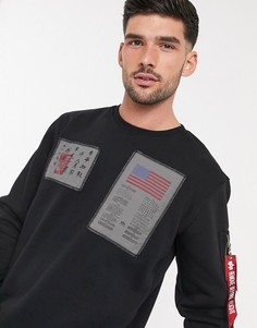 Черный хлопковый свитшот Alpha Industries