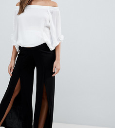 Широкие брюки с разрезами спереди ASOS DESIGN Maternity-Черный