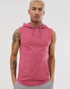 Розовый худи облегающего кроя без рукавов ASOS DESIGN