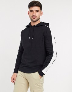 Худи черного цвета с полосой по бокам ASOS DESIGN-Черный