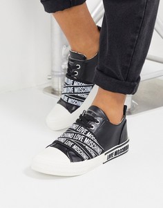 Черные кроссовки с отделкой кантом с логотипом Love Moschino-Черный