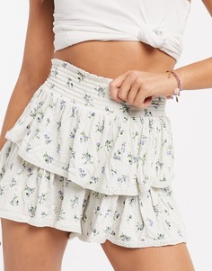 Шорты с цветочным принтом и отделкой ASOS DESIGN-Мульти