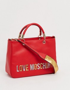 Красная сумка-тоут с логотипом Love Moschino-Красный