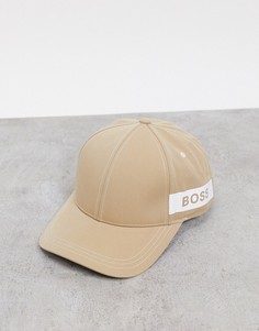 Светло-бежевая бейсболка с логотипом BOSS-Светло-бежевый