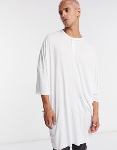 Белая футболка в стиле oversized с планкой на пуговицах ASOS DESIGN-Белый
