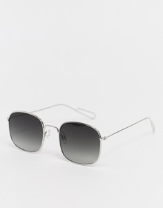 Солнцезащитные очки с серебристой оправой Weekday-Серебряный