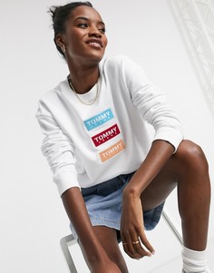 Белый свитшот с логотипом Tommy Jeans