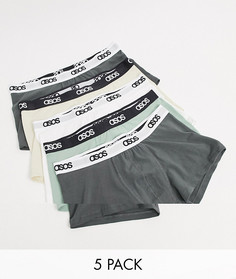 Набор из 5 боксеров-брифов ASOS DESIGN - Скидка-Мульти