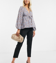 Льняные брюки-сигареты ASOS DESIGN Maternity-Черный